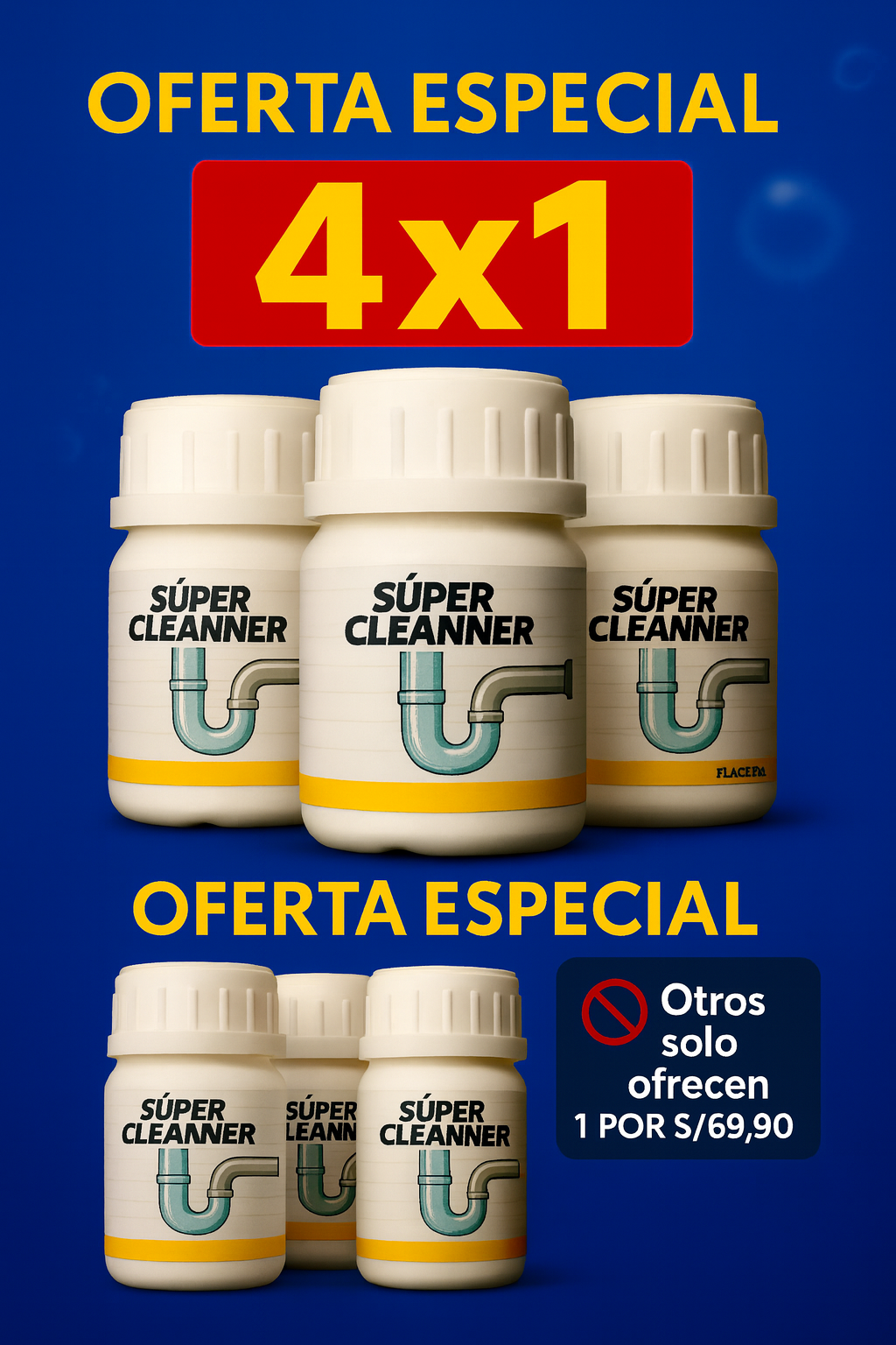 🎉 PROMO 4x1 Aniversario – Desatorador de Tuberías Súper Cleaner | Importado de USA ✅