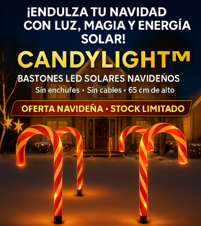 🌟 CANDYLIGHT™ – Bastones LED Solares Navideños