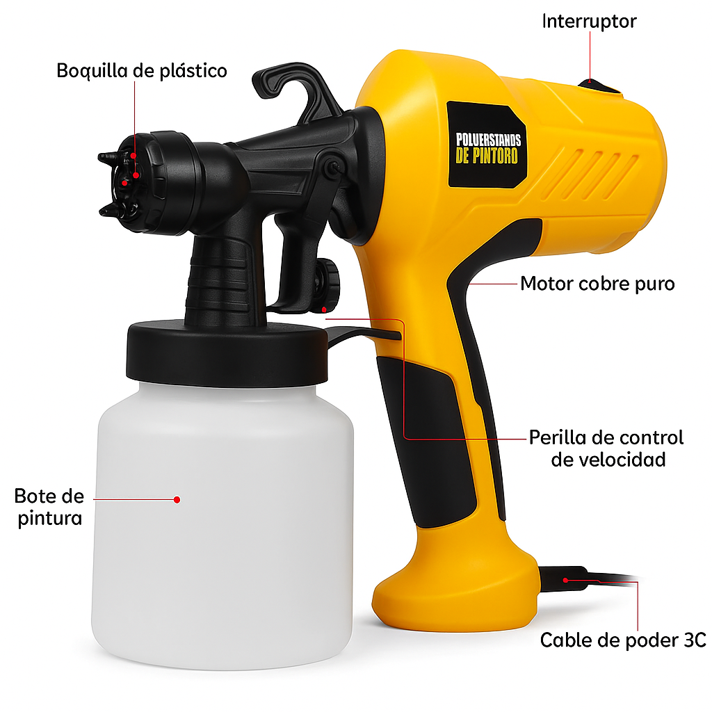Pistola pulverizadora eléctrica de alta potencia ⚡🎨